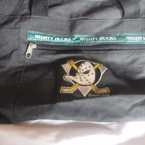 Mighty Ducks Small Black Duffle Bag Small NO Shoulder Strap - Picture 1 of 9